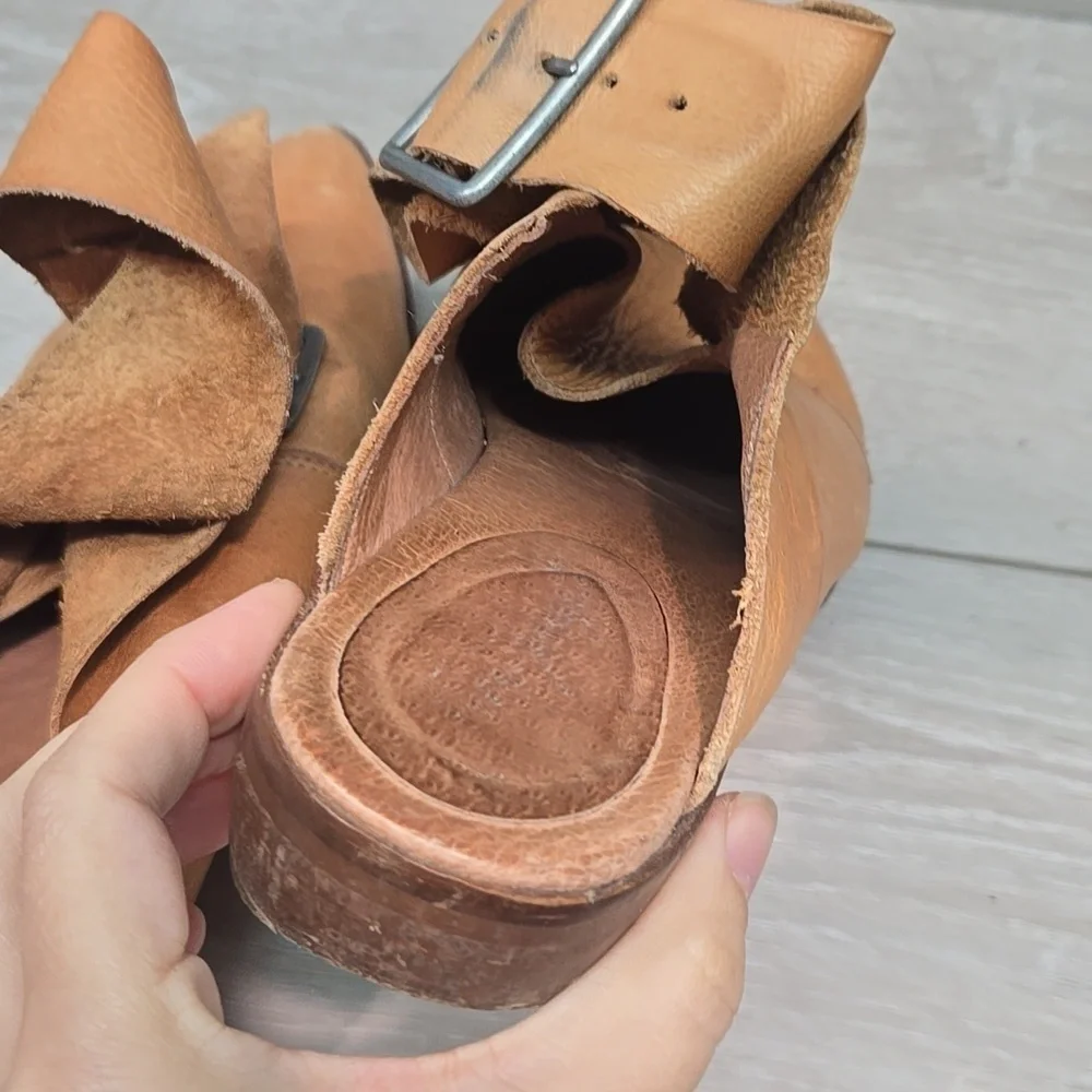 Free People Women Criss Cross Leather Hobo Boho Slip On Shoes Sz 40/9